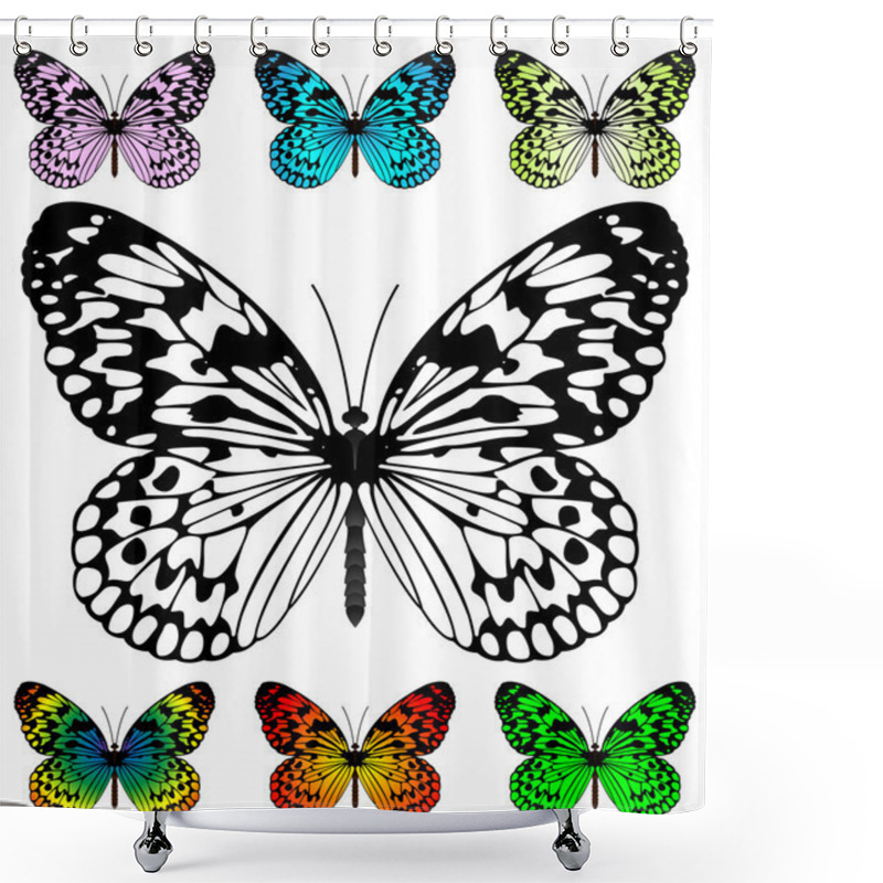 Personality  Butterfly Vector Template Shower Curtains