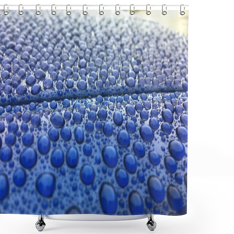 Personality  Close View On Car Paint Polished With Water Drops Beading Shower Curtains