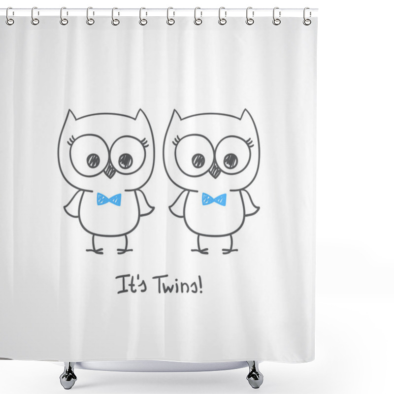 Personality  Owls Twins Shower Curtains