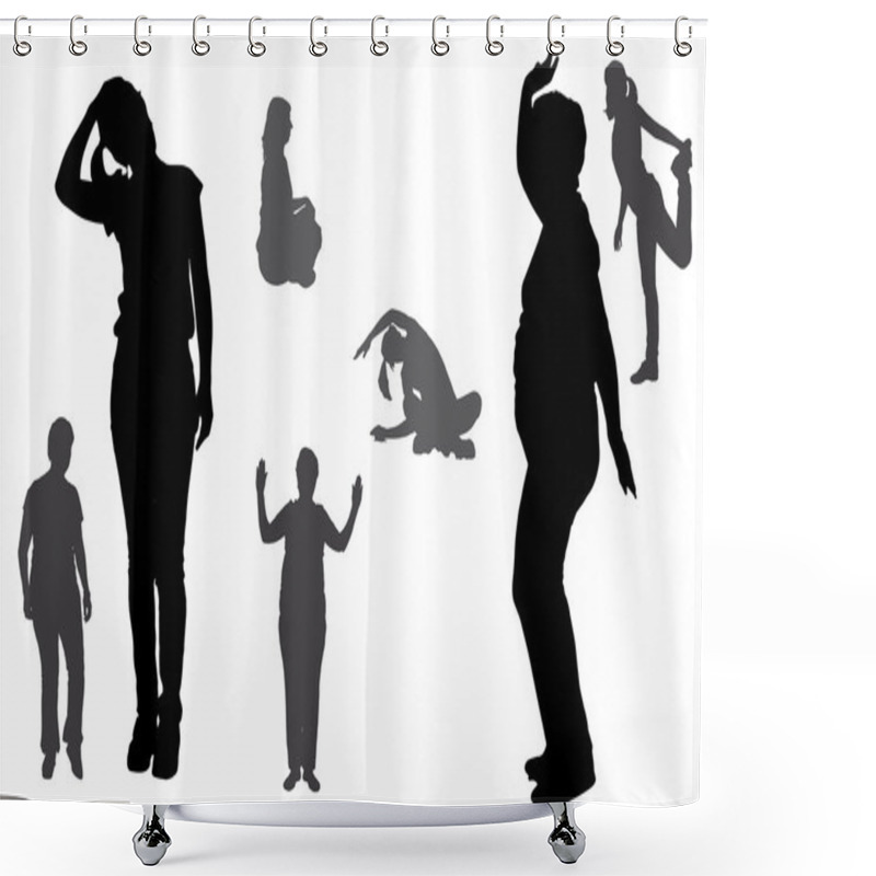 Personality  Vector Silhouette Of A Woman. Shower Curtains