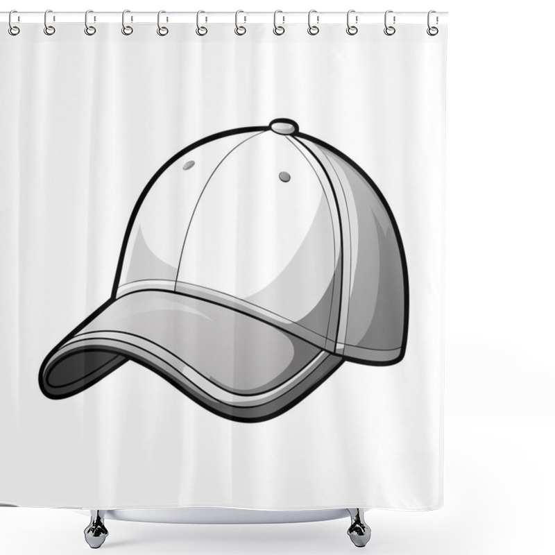 Personality  Isolated White Blank Baseball Cap Vector Mockup Template - 3D Realistic Headwear On White Background Shower Curtains