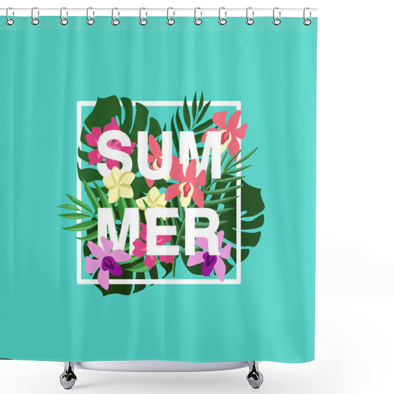 Personality  Summer Illustration With Tropical Leaves Shower Curtains