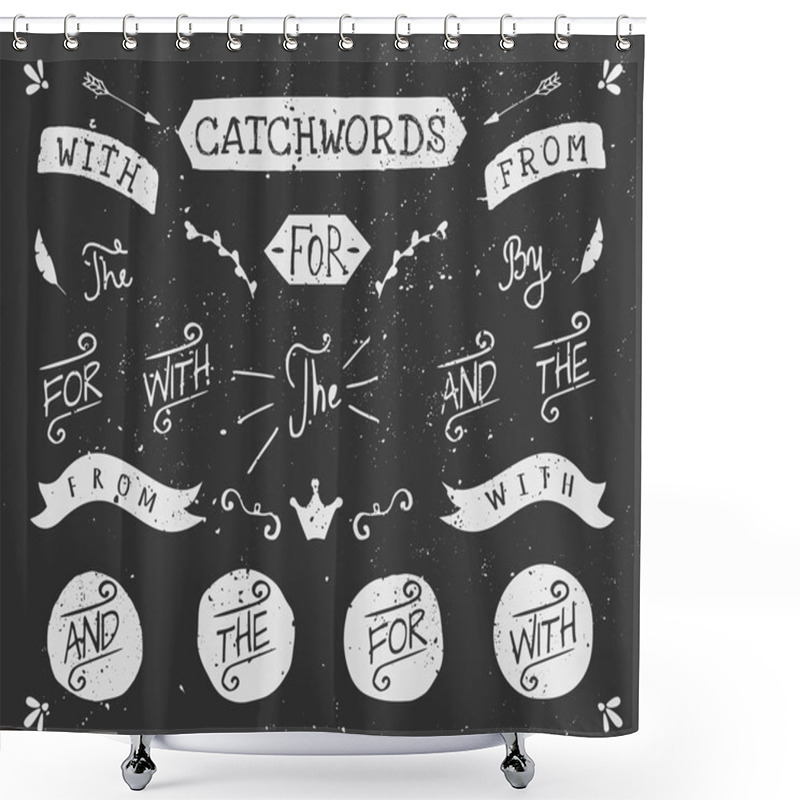 Personality  Hand Drawn Chalkboard Catchwords Shower Curtains