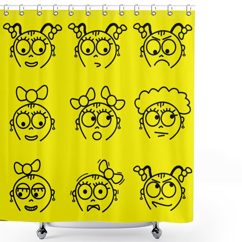 Personality  Facial Expressions Shower Curtains