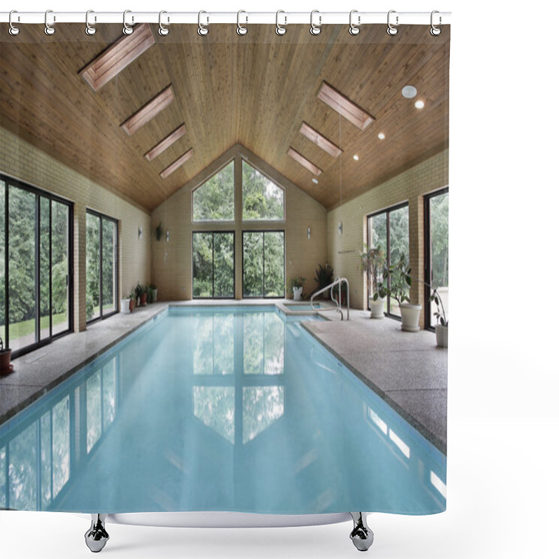 Personality  Indoor Pool With Skylights Shower Curtains