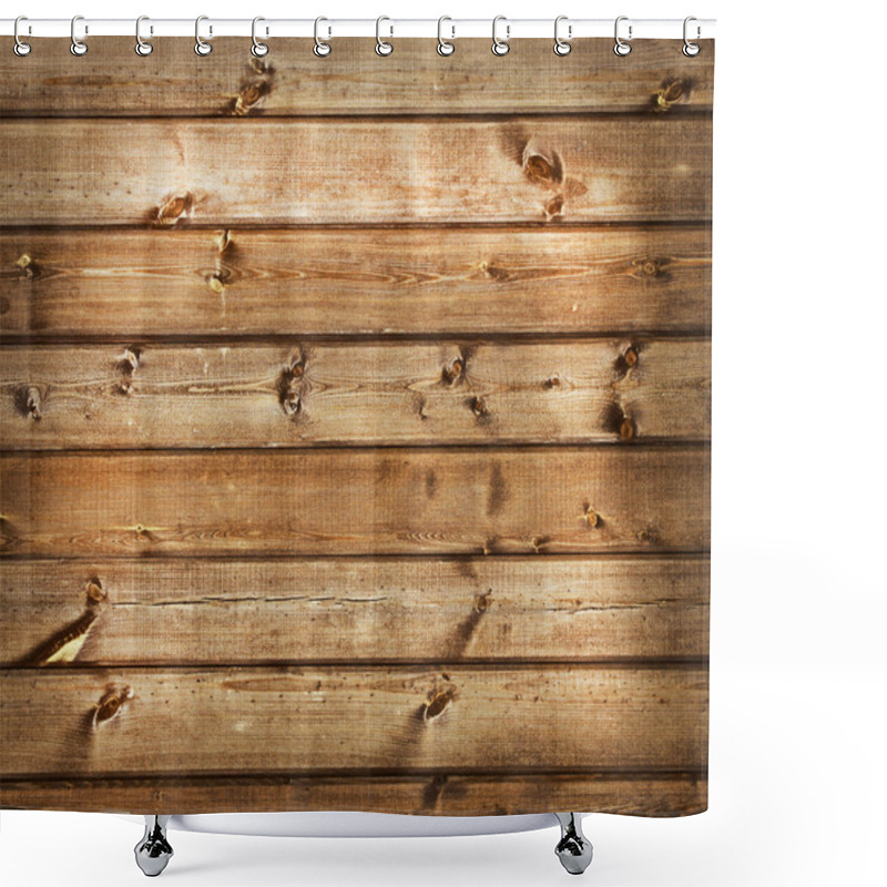 Personality  Wooden Plank Background. Simple Wooden Planks With A Branches. Shower Curtains