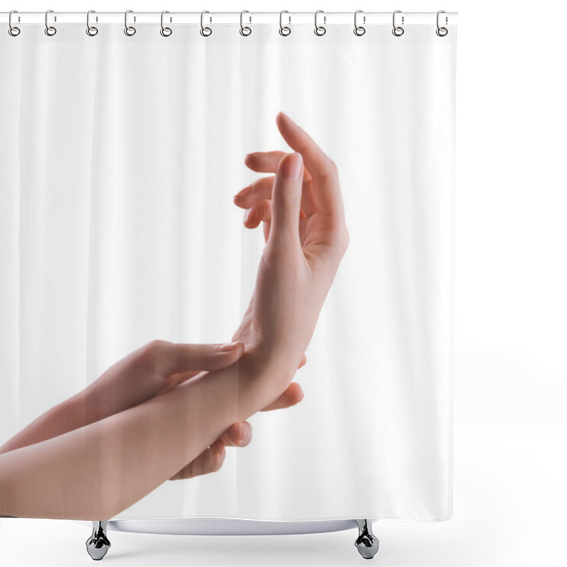 Personality  Perfect Hands Feeling The Pulse Shower Curtains