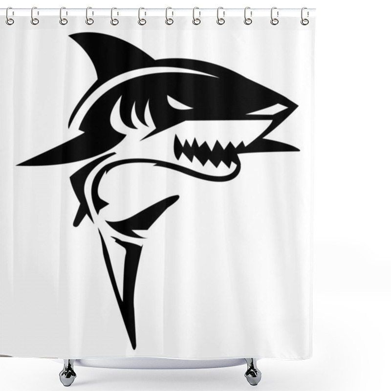 Personality  Shark Illustration Shower Curtains