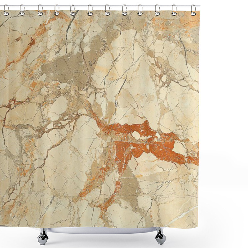 Personality  Premium Marble Surface Showcasing Intricate Patterns And Warm Tones, Ideal For Interior Design And Decorative Elements. Shower Curtains