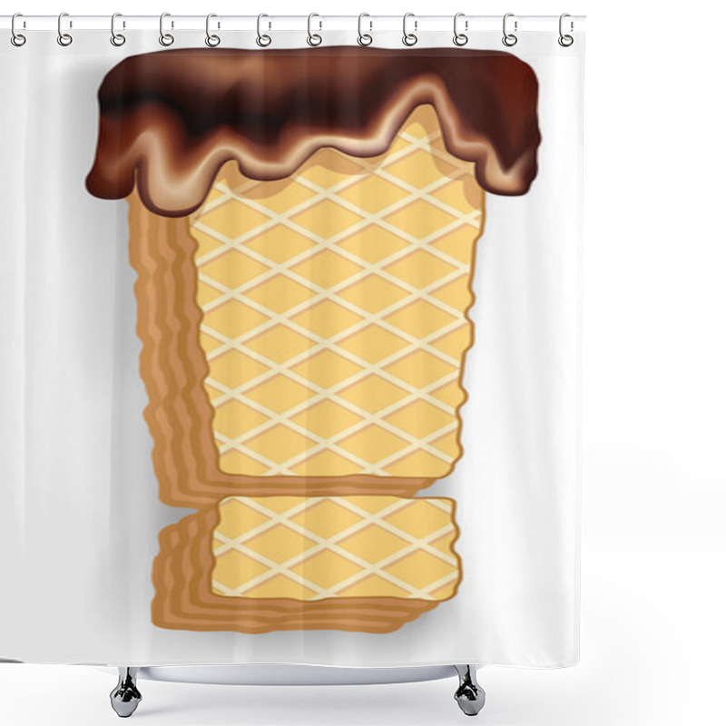 Personality  Exclamation Mark Consisting Of Wafers With Chocolate Cream Shower Curtains