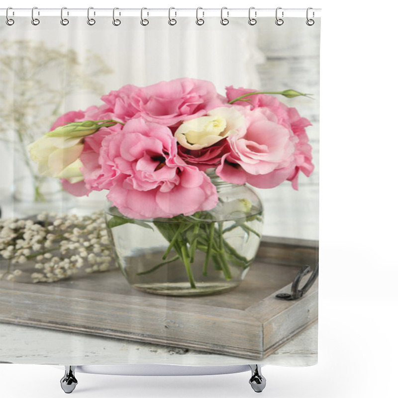 Personality  Bouquet Of Eustoma Flowers Shower Curtains