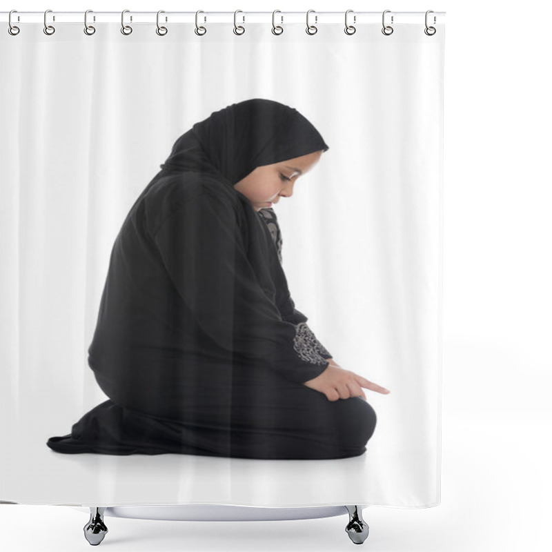 Personality  Young Muslim Girl Praying Sideview Shower Curtains