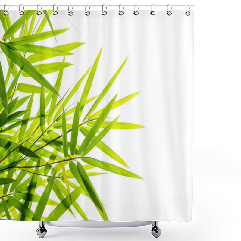 Personality  Bamboo Leaves Isolated On White Background Shower Curtains