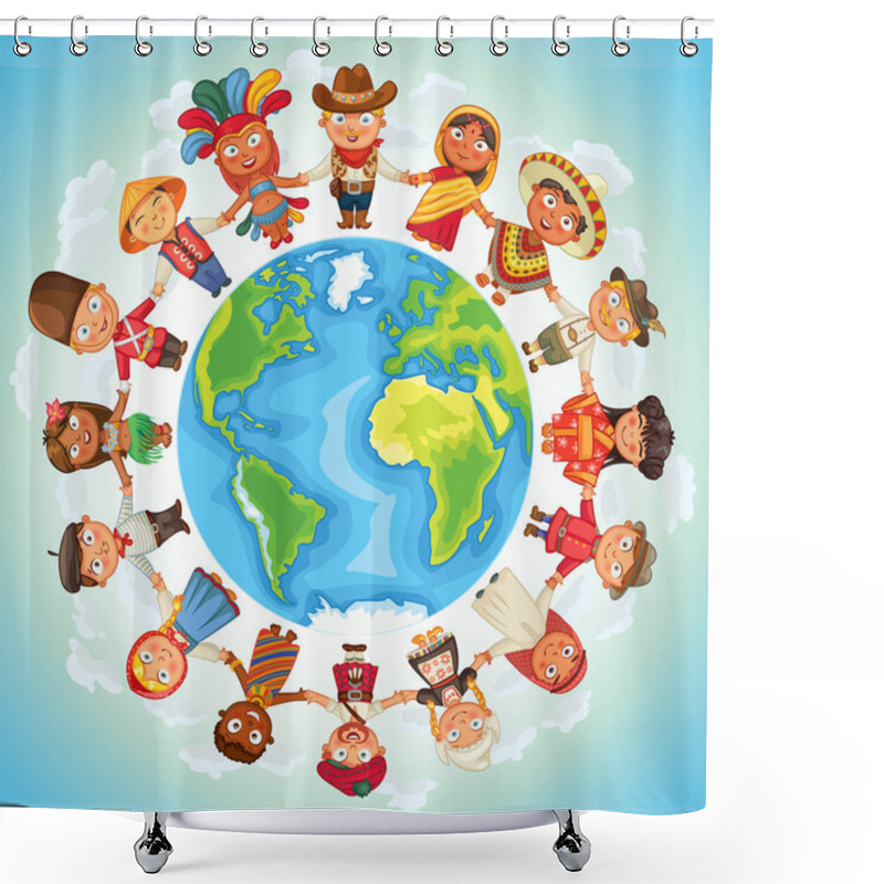 Personality  Multicultural Character Shower Curtains