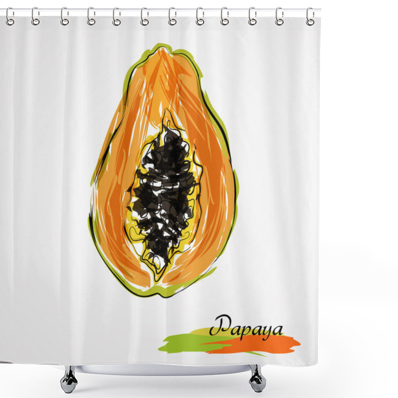 Personality  Papaya Slice Shower Curtains