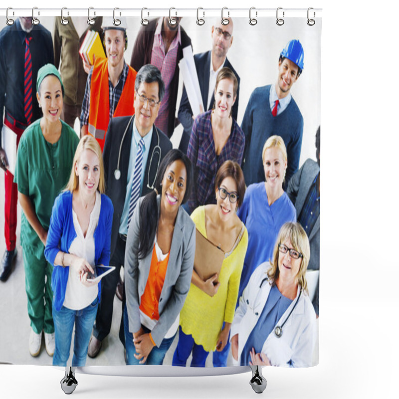 Personality  Multi-ethnic People With Various Jobs Concept Shower Curtains