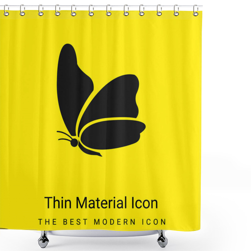 Personality  Big Wing Butterfly Minimal Bright Yellow Material Icon Shower Curtains