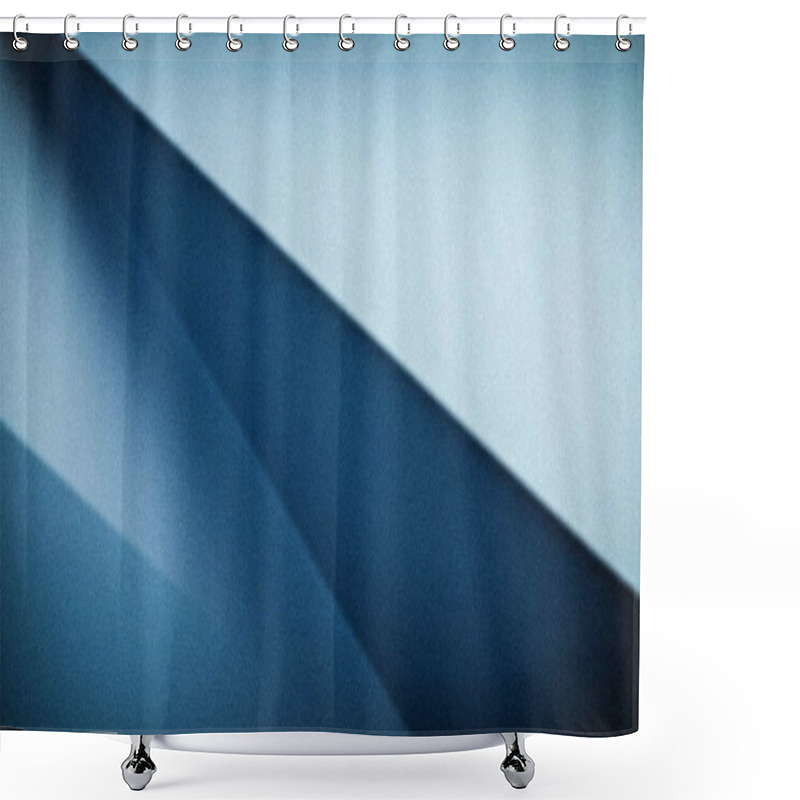 Personality  Abstract 4K Background With Soft Blue And White Tones, Featuring Geometric Stripes And Shapes With A Grainy Texture, Ideal For Creative Designs Shower Curtains