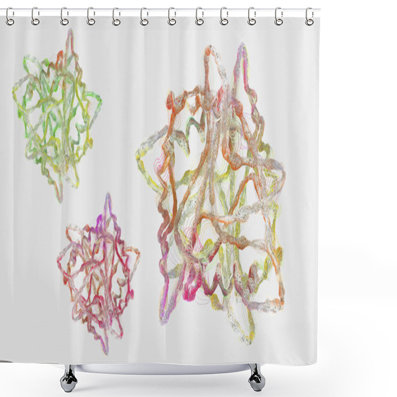 Personality  Chain Of Amino Acid Or Biomolecules Called Protein - 3d Illustration Shower Curtains