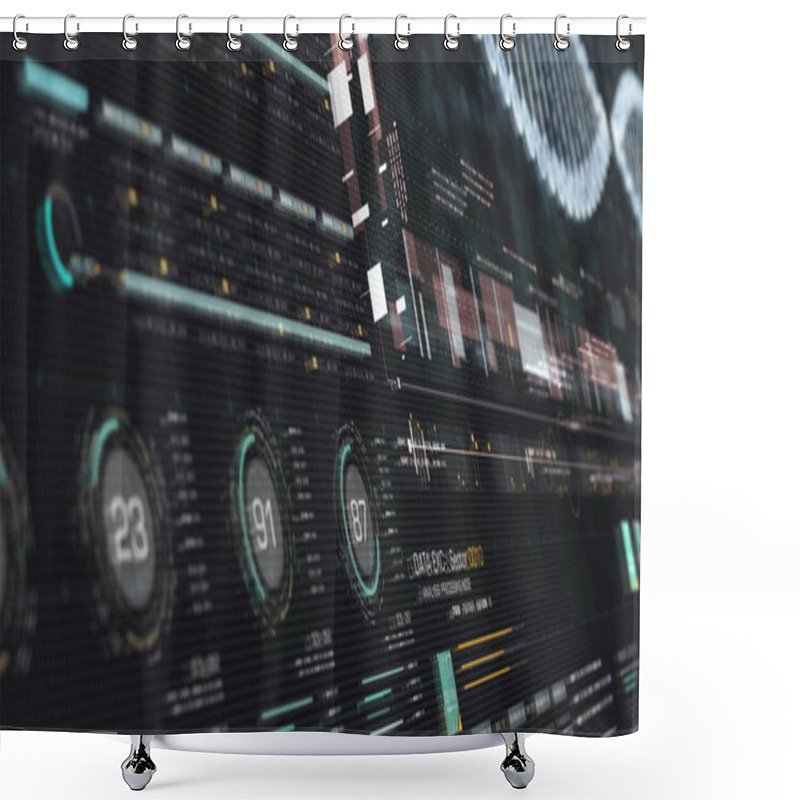 Personality  3d Illustration, 3d Rendering Futuristic Holographic Advance Biomedical DNA Sequence Analysis Diagnostic Head Up Display For Background Computer Screen Display Shower Curtains