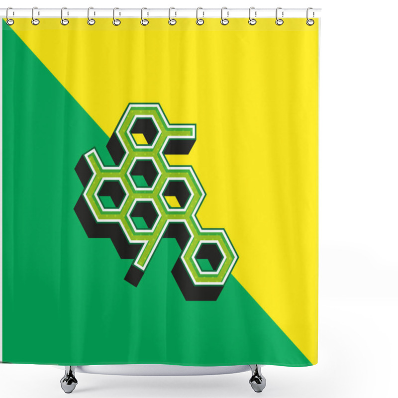 Personality  Biology Green And Yellow Modern 3d Vector Icon Logo Shower Curtains