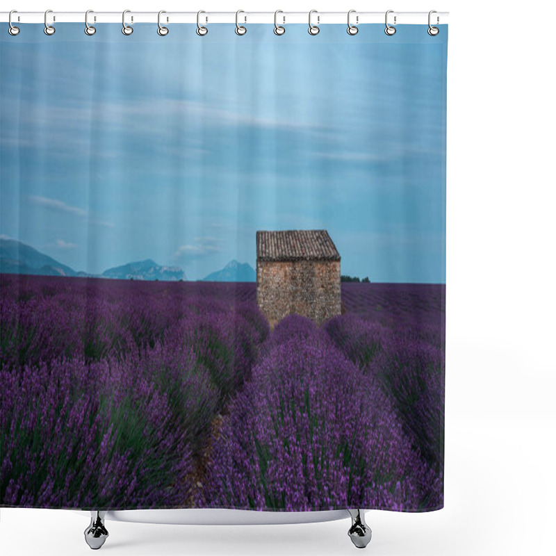 Personality  Explore The Enchanting Lavender Fields Of Provence, France, Showcasing A Rustic Stone House Amid Vibrant Purple Blooms. Shower Curtains