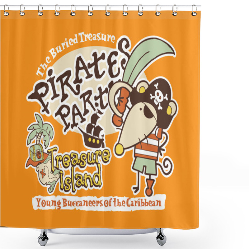 Personality  Cute Pirate Mouse Shower Curtains