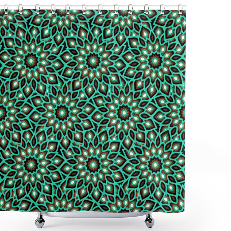 Personality  Arabic Ornament With Abstract Flowers Shower Curtains