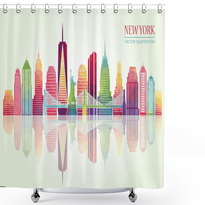 Personality  New York Skyline. Shower Curtains