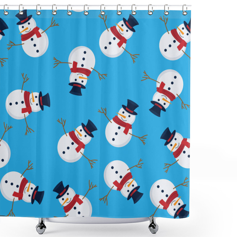 Personality  Christmas Seamless Pattern With Snowman. Perfect For Wallpaper, Wrapping Paper, Pattern Fills, Winter Greetings, Web Page Background, Christmas And New Year Greeting Cards Shower Curtains