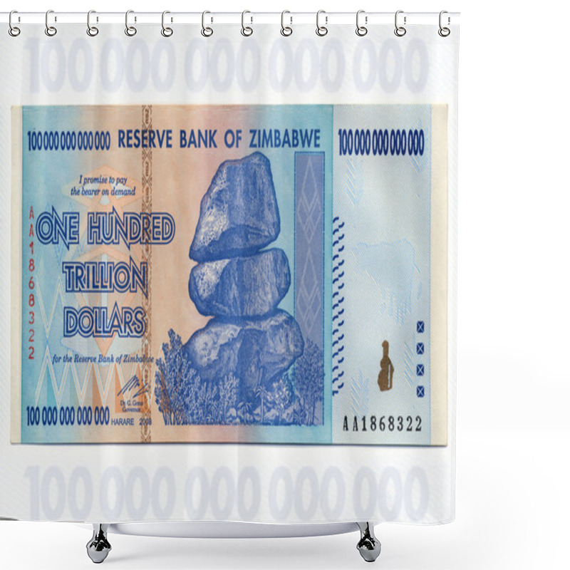 Personality  Zimbabwe - One Hundred Trillion Dollar Banknote Shower Curtains