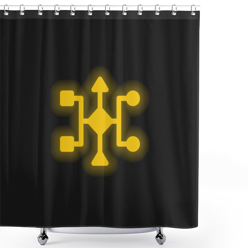 Personality  Algorithm Yellow Glowing Neon Icon Shower Curtains