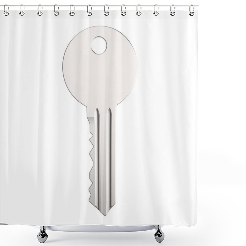 Personality  3D Illustration Gold Silver Key With Keychain  Shower Curtains