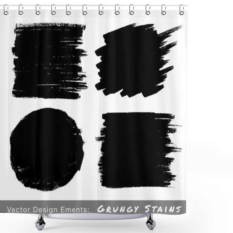 Personality  Set Of Hand Drawn Grunge Backgrounds. Shower Curtains