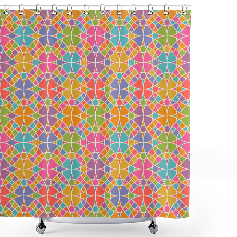 Personality  Seamless Pattern With Geometric Floral Ornament Shower Curtains