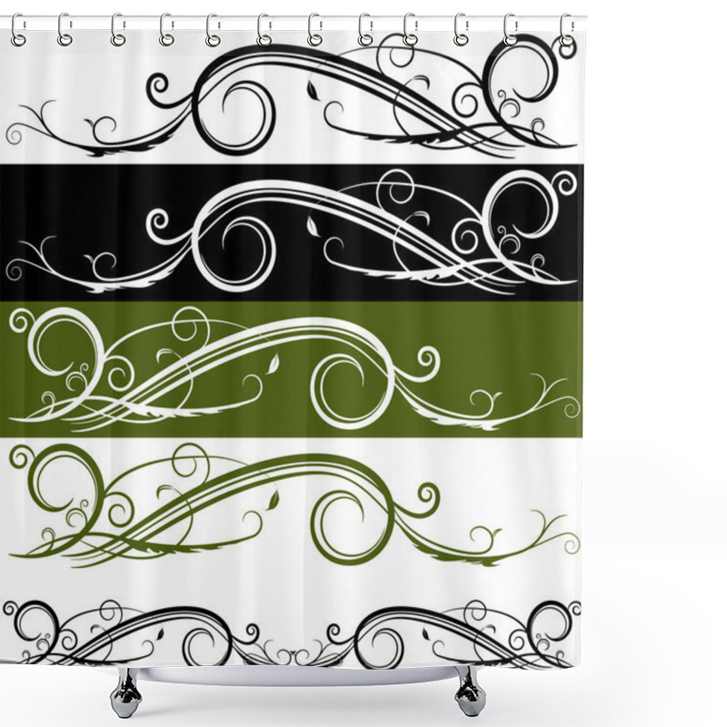 Personality  Flourish Banner Shower Curtains