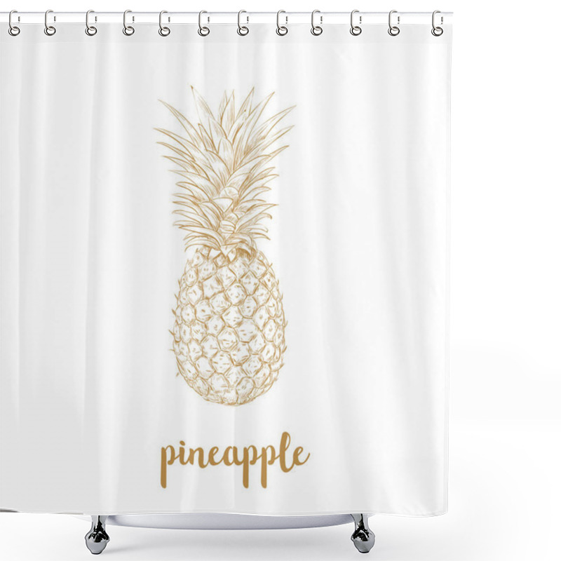 Personality  Pineapple Sketch Vector Illustration.  Shower Curtains