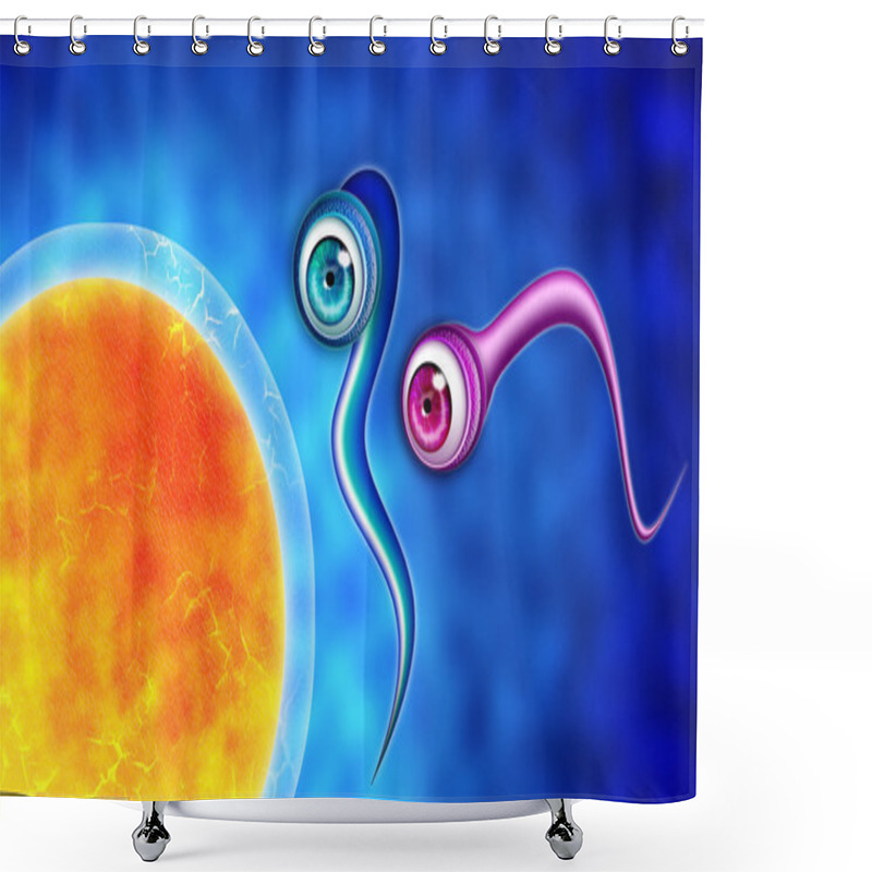 Personality  Fecundation Moment Shower Curtains