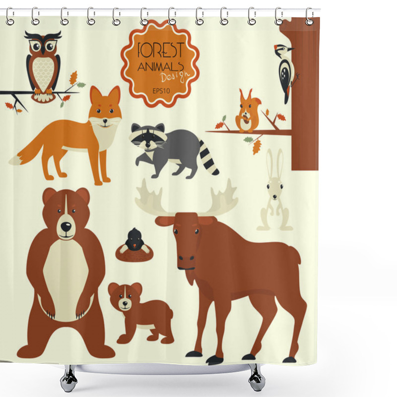 Personality  Forest Animals Shower Curtains