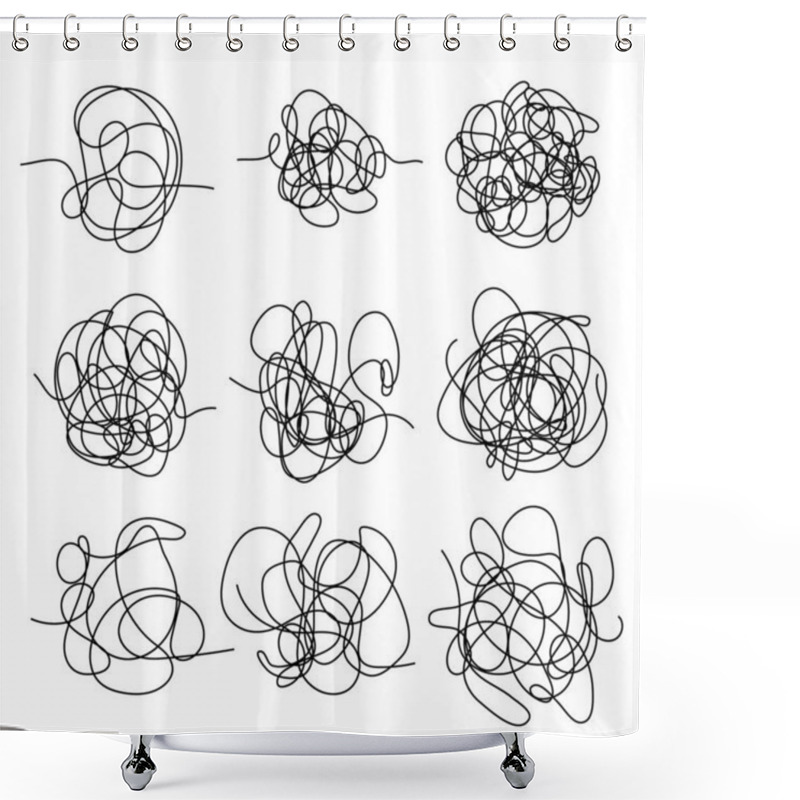 Personality  Set Of Chaos Lines. Shower Curtains