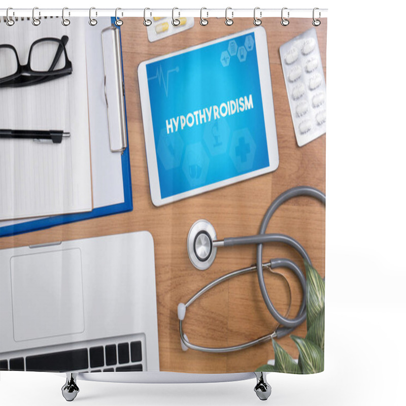 Personality  Diagnosis - Hypothyroidism. Medical Concept Shower Curtains