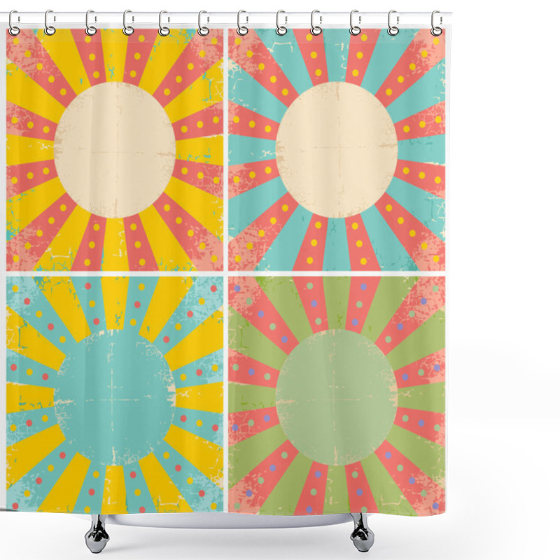 Personality  Set Of Vector Of Old Sheets Of Paper Shower Curtains