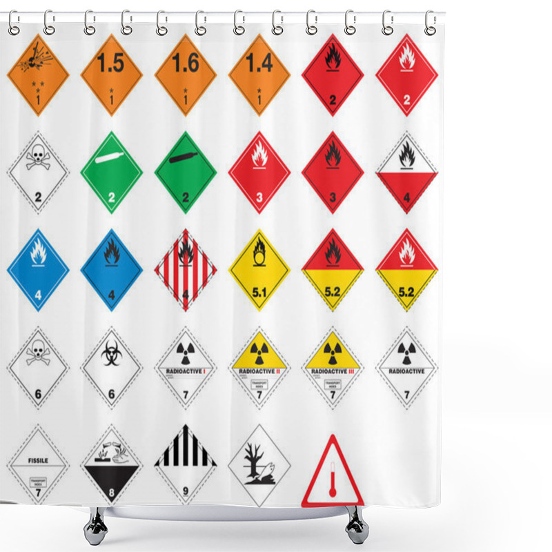 Personality  Hazardous Pictograms - Goods Signs Shower Curtains