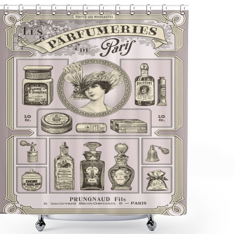 Personality  French Perfume And Cosmetics Shower Curtains