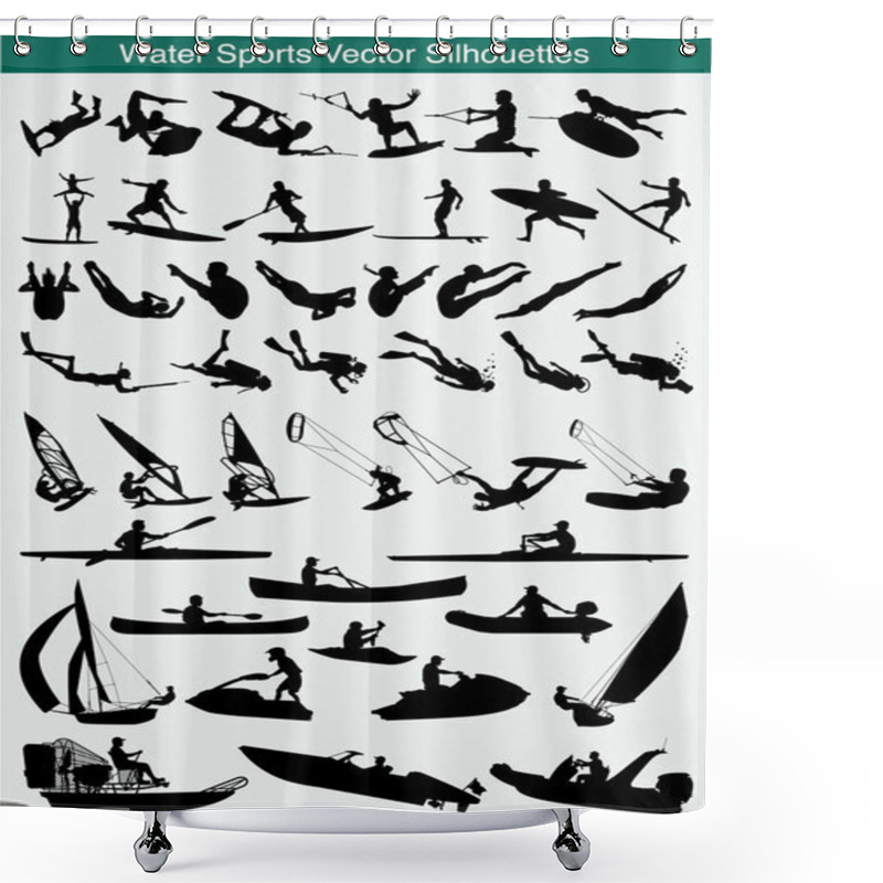 Personality  Water Sports Silhouettes Shower Curtains