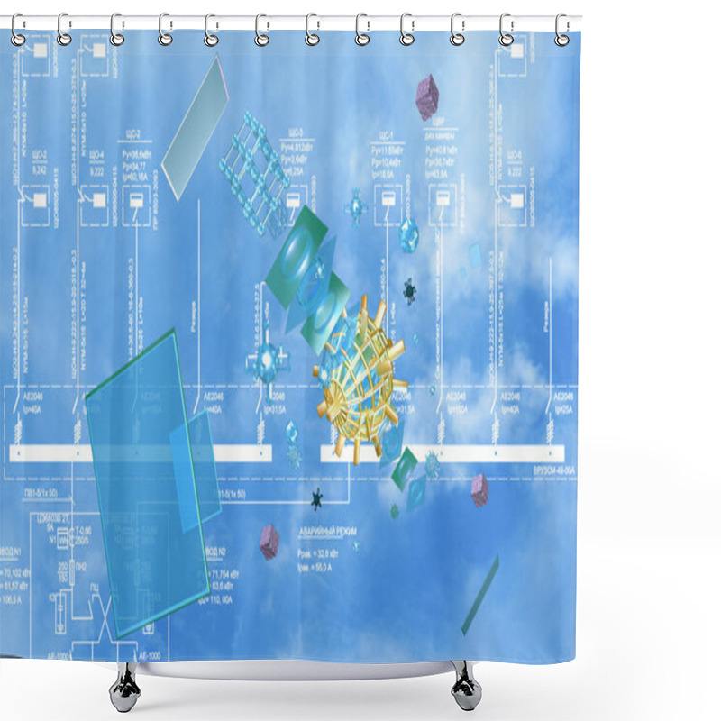 Personality  Cosmos Connection Technology.Communication Shower Curtains