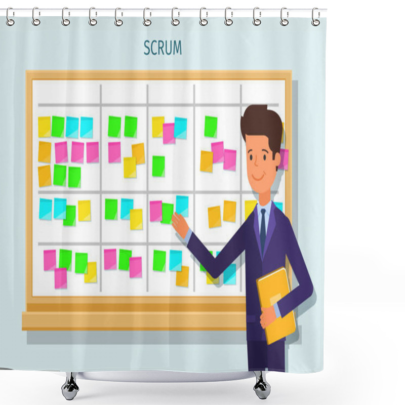 Personality  Scrum Task Board Whith Sticky Note Cards. Shower Curtains