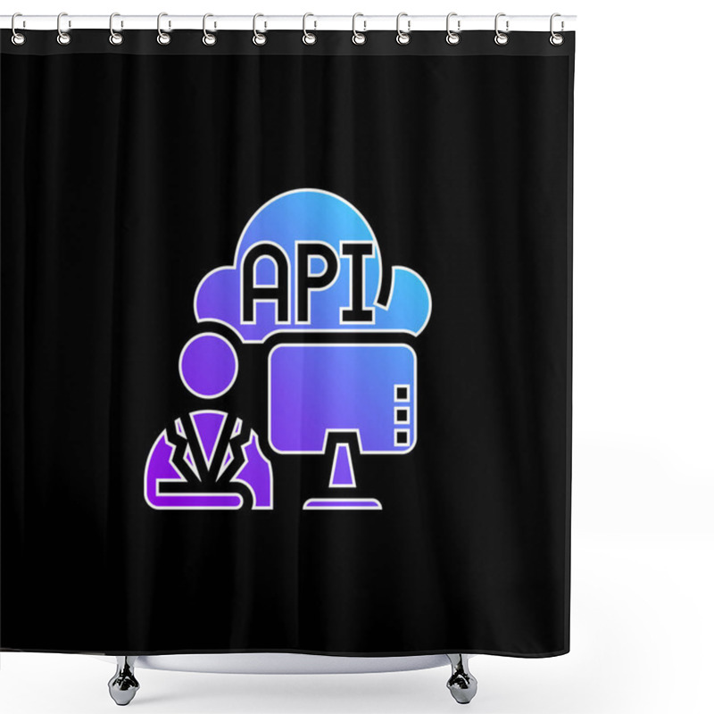 Personality  Api Blue Gradient Vector Icon Shower Curtains