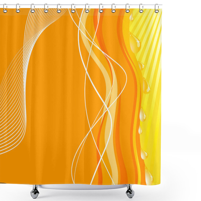 Personality  Abstract Orange Card With Running Waterd Shower Curtains