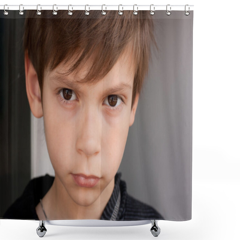 Personality  Serious Boy Shower Curtains